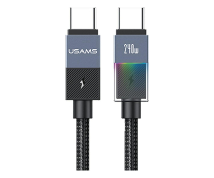 Kabel USAMS Kabel PD 240W USB-C/USB-C 1,2m stalowy